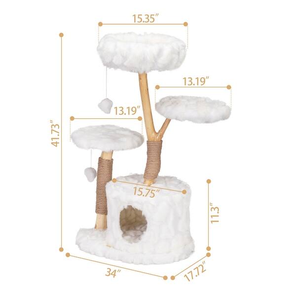 42in. Luxury Natural Branch Cat Tree,Modern Indoor Cat Tree With bottom